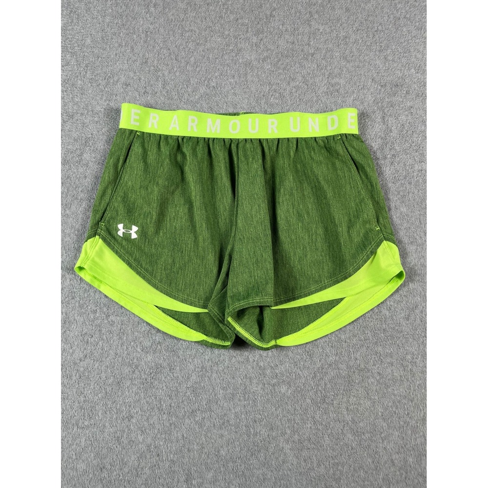 Under Armour Play Up 3.0 Twist Shorts Green Lime Womens Medium 1349125-752
